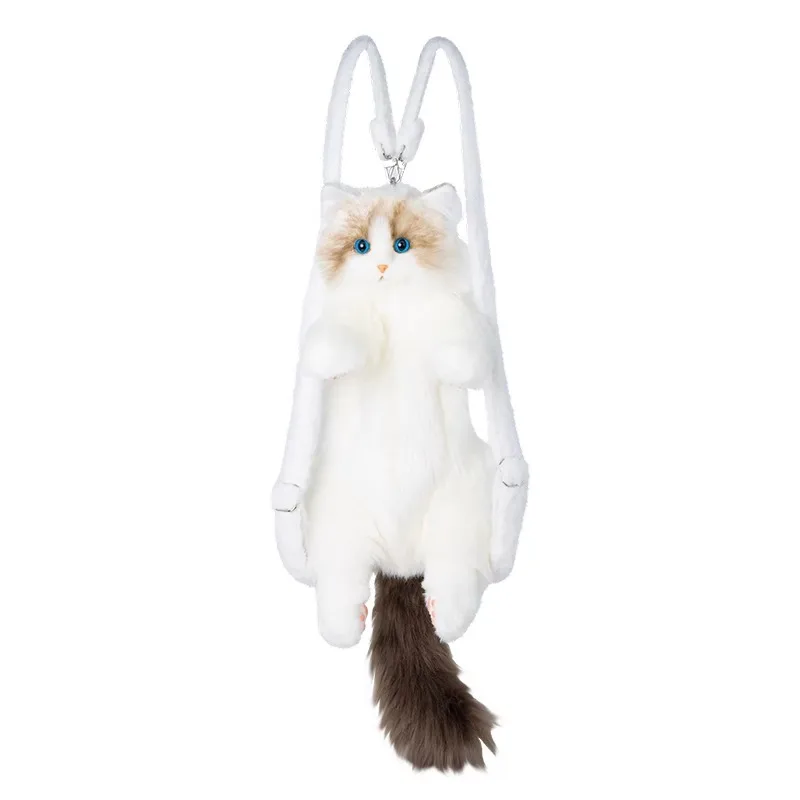 Stuffed Animal Backpack Handmade Realistic Stuffed Cat Plush Backpack Cat Animal Bag