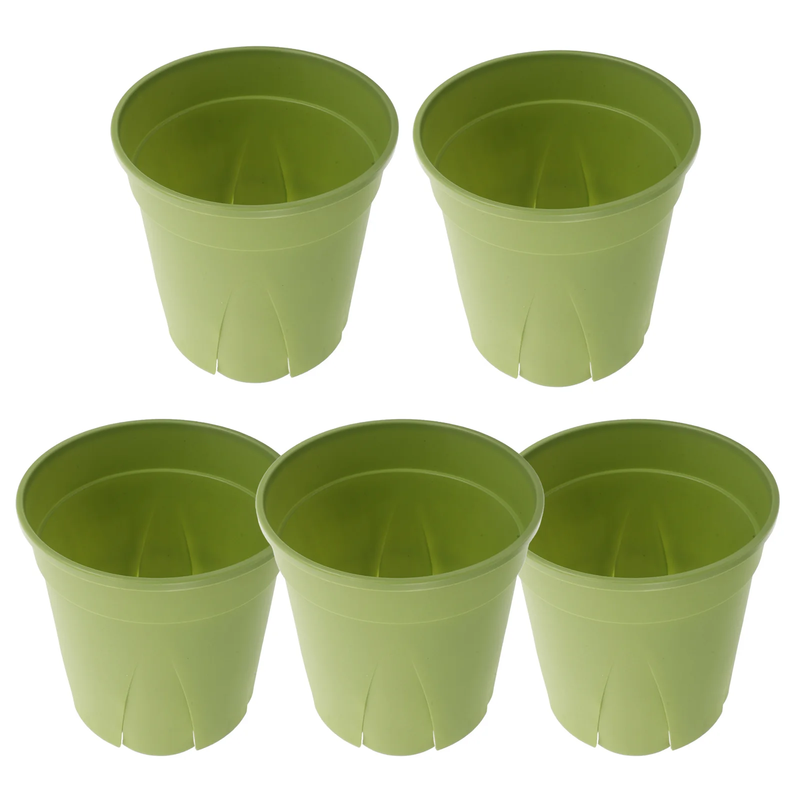 

5pcs Green Plant Pots Plastic Small Flower Pot Drainage Holes Breathable Bonsai Containers Indoor Outdoor Garden Nursery