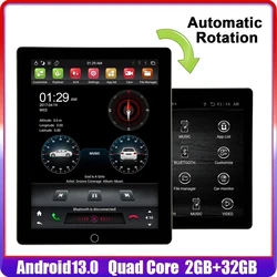 For Tesla Style Automatic Rotation Screen 2 Din Universal Android 13.0 Car DVD GPS Multimedia Player Auto Radio Car Stereo 10.1
