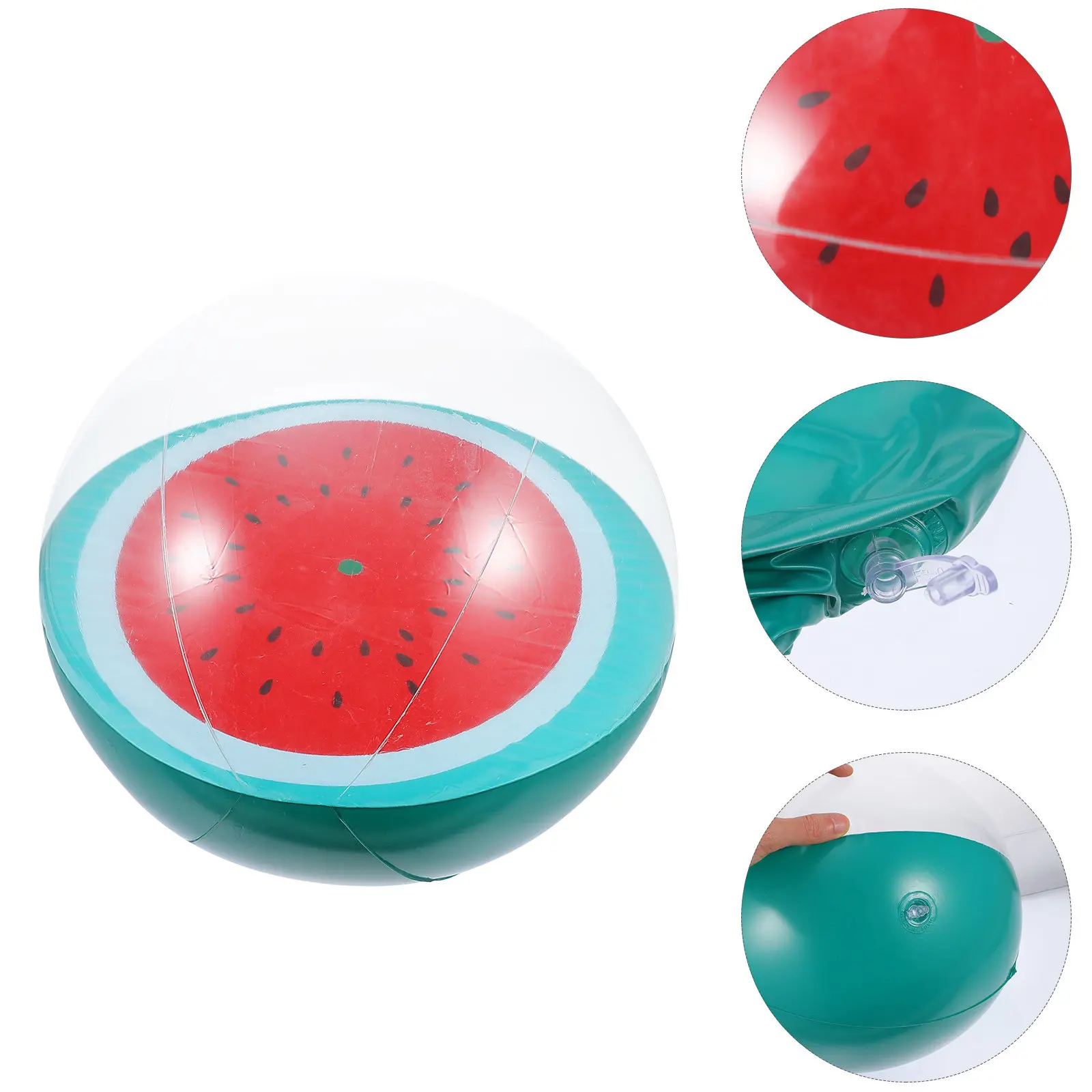 

1 Set Inflatable Beach Balls Watermelon Shape Smooth Surface Fade Resistant Pool Balls for Summer Fun Pool Toys
