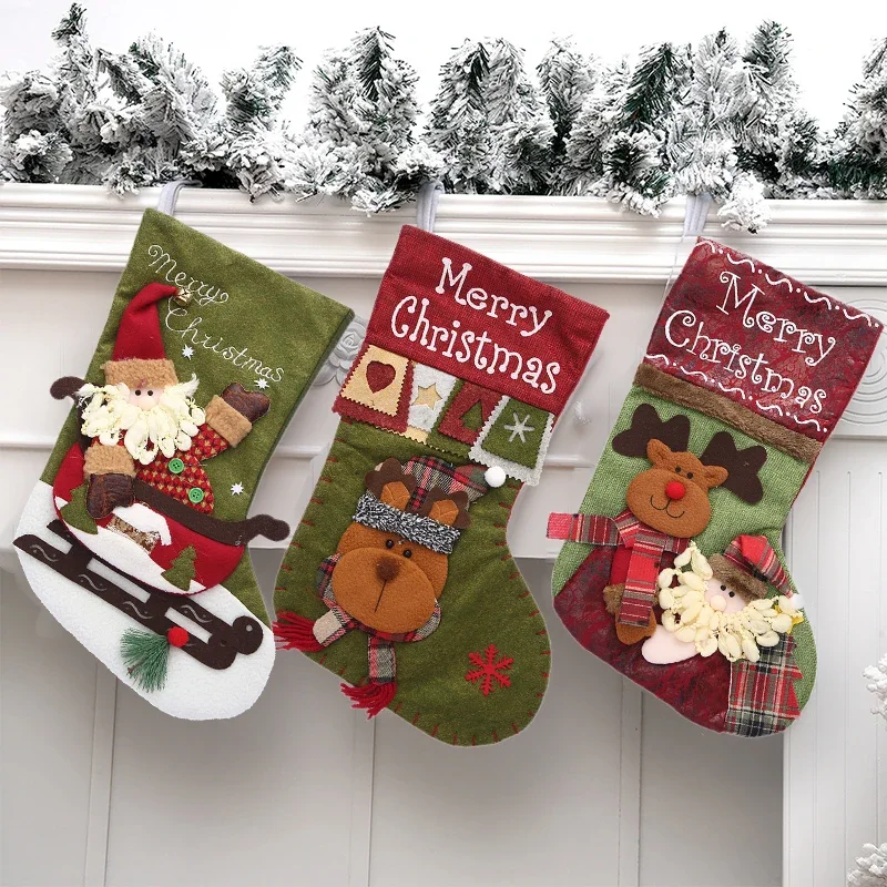 

Christmas Gift Bag Small Gift Bag Christmas Socks Children's Snowman Elk Kindergarten Decorative Large Ornament