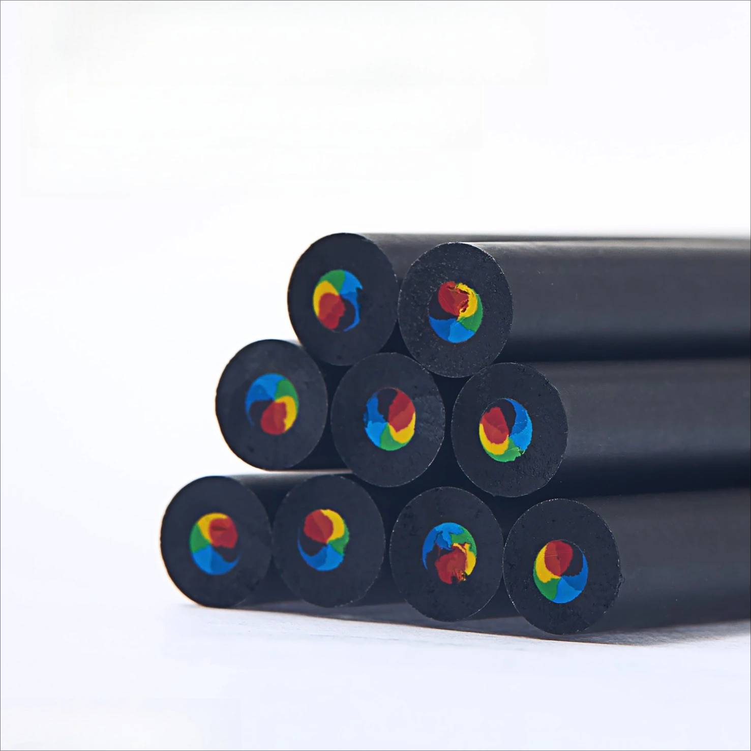 6 шт. цветные черные деревянные карандаши 7 в 1, радужный карандаш для рисования, подарок для рисования, рисования, раскраски, цветные карандаши