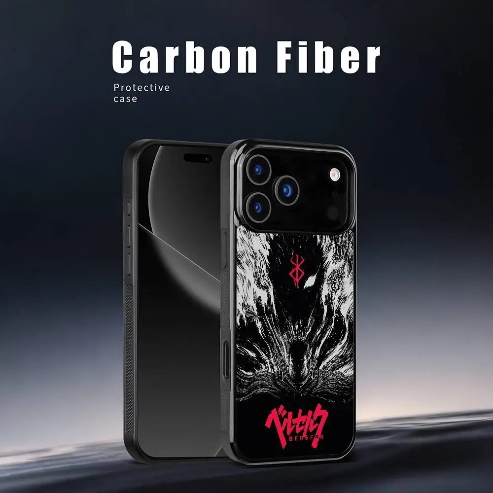 

Dark Fantasy Anime B-Berserk Phone Case For iPhone 17 16 15 14 13 12 11 Pro Max Mini Plus Hard Mirror Funda