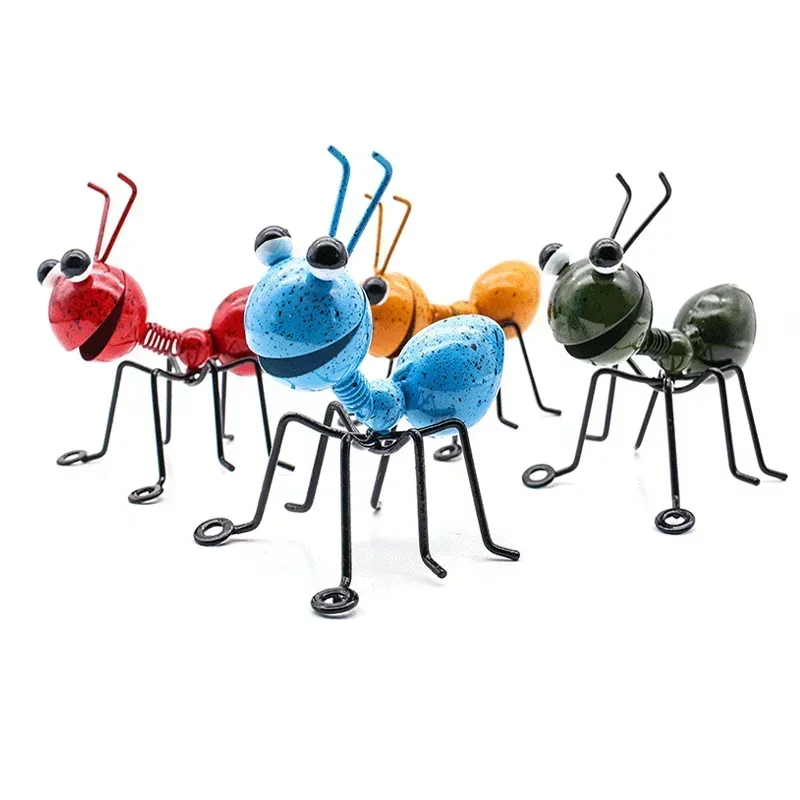 4Pcs Metal Ant Crafts Sculpture Home Decoration Livingroom Desktop Ornament Creative Ants Figurine For Garden Yard