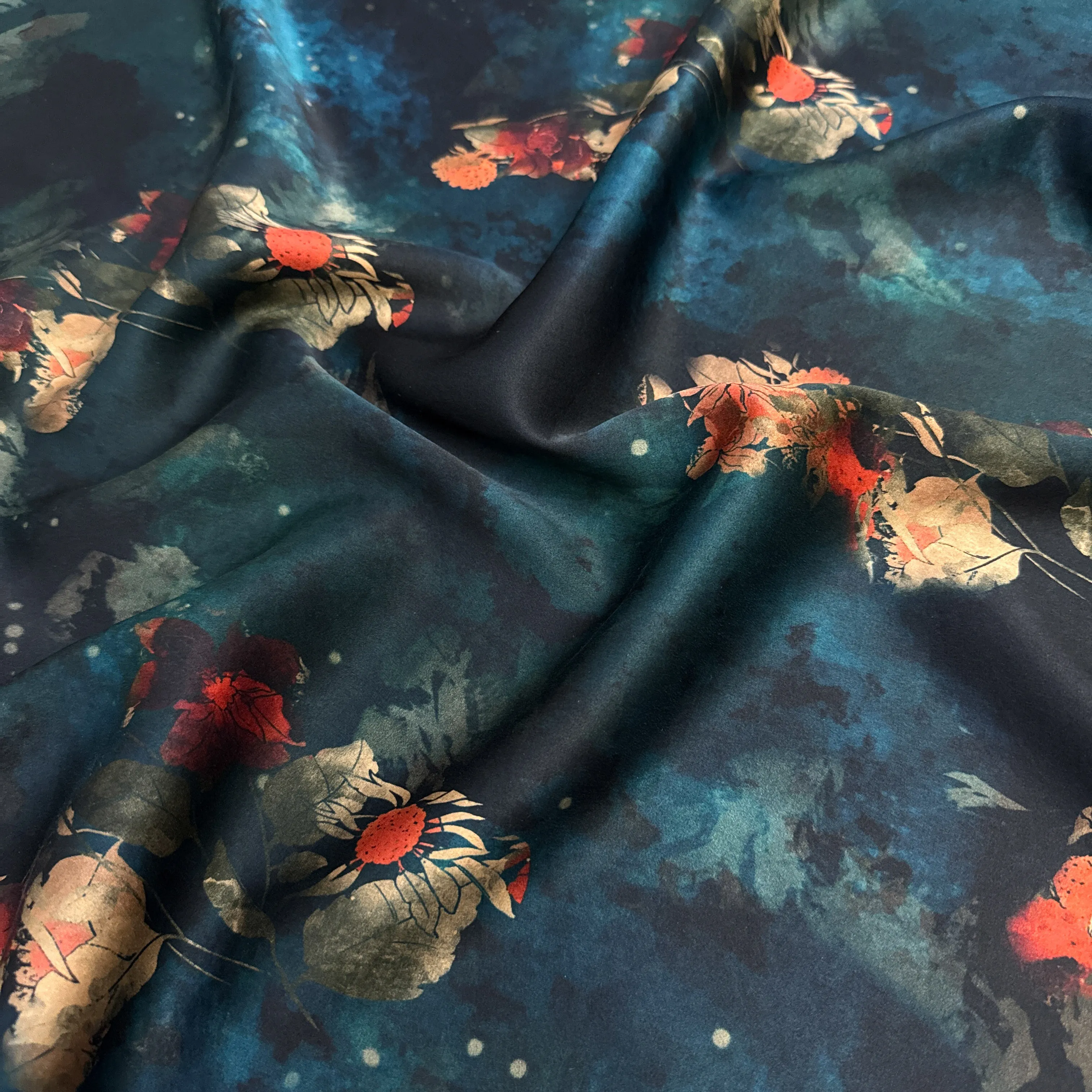 Tissu en soie Hualuo bleu noir - Silk Blouse avis et prix