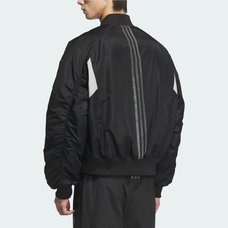 Adidas New Men's Stand-up Collar Warm Splicing Outdoor Cotton Clothes JI8755