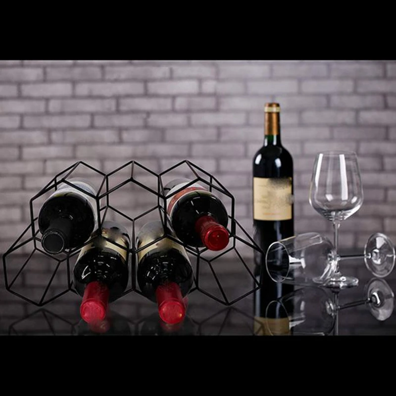 Home Living Room Grape Wine Rack,Modern Metal Honeycomb Wine Rack Wine Bottle Storage Beehive Tabletop Wine Rack