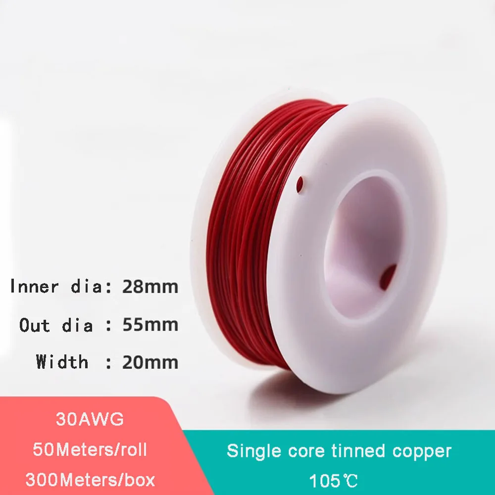 30awg 300M OK Line Circuit Board Flywire PCB Jumper Single Core Connection Electronic Wire 6-Color cables Box Tinned Copper Wire