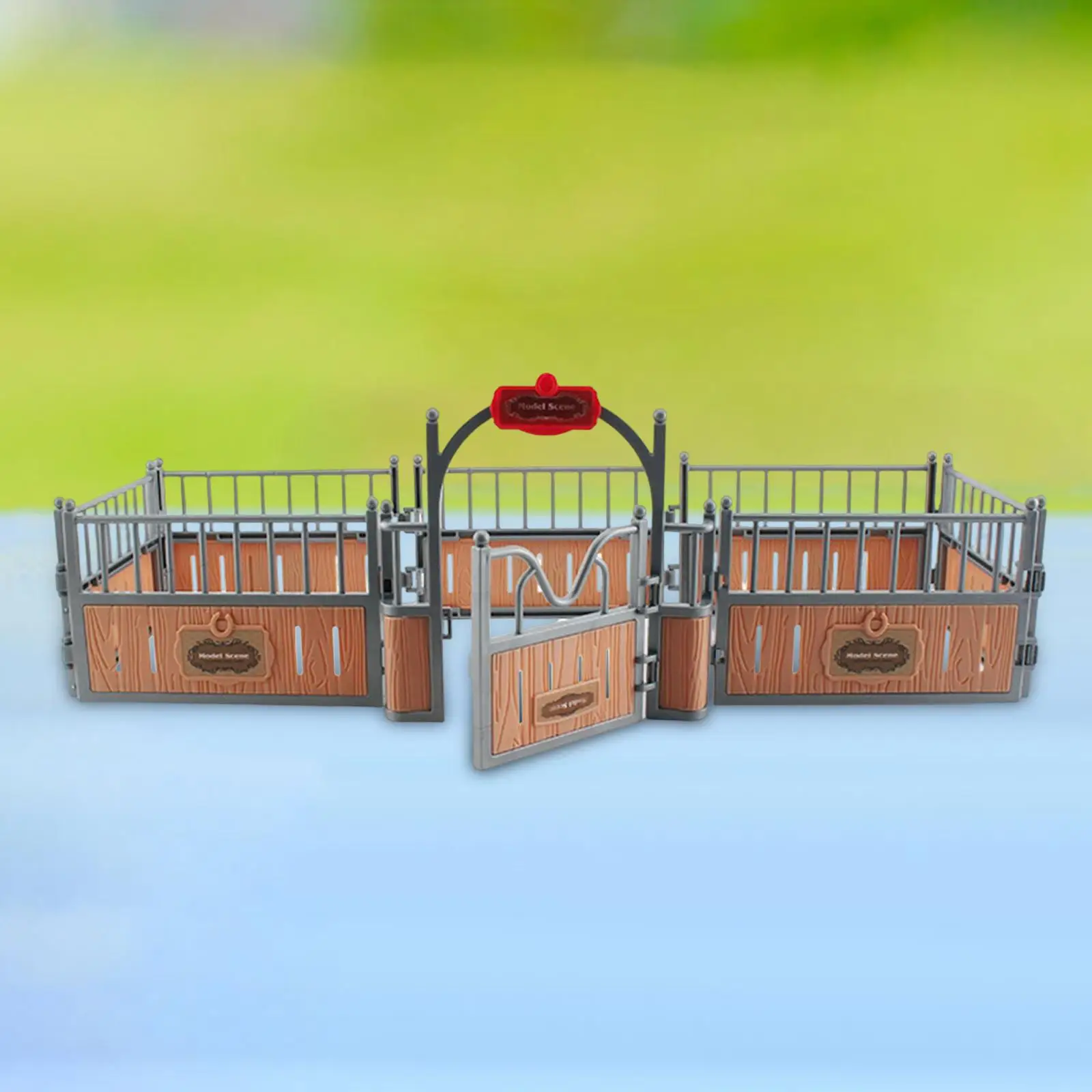 Simulation Horse Stable Farm Fence Toy Horse Fence Horse Stall Playset for Diorama DIY Scene Microlandscape Layout Decoration