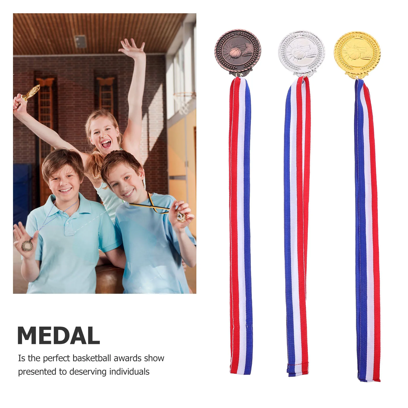 

3 шт., набор спортивных меджей, золотой, серебряный, бронзовый, трофей для конкурса, признание победителя, металлическая медаль, сувениры для вечеринки, реквизит, награды