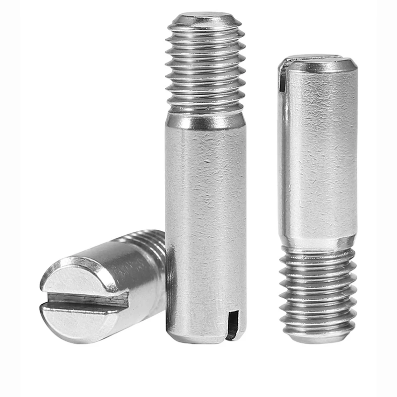 10Pc M2 M2.5 M3 M4 M5 M6 M8 M10 GB878 304 A2 Stainless Steel Outside Thread Solid Dowel Pin Slotted Head Positioning Roll Shaft