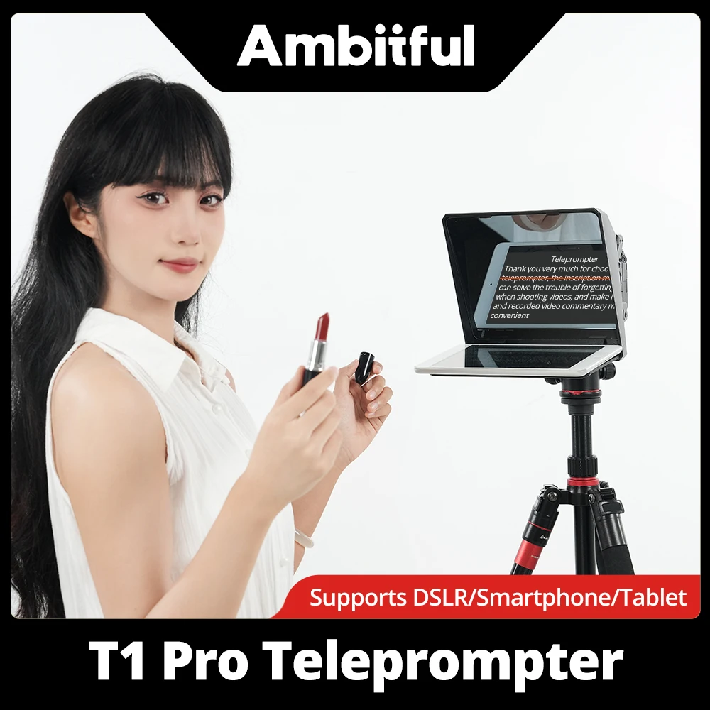 

AMBITFUL Телесуфлер для записи телефона и DSLR T1 Pro Портативный писецник Мобильный телесуфлер Артефактное видео с дистанционным управлением