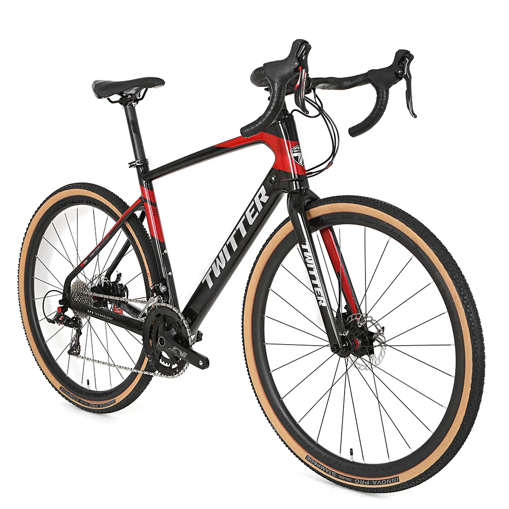 *Cheap Aero Design Carbon Fiber Gravel Bike 700*40C Tire 22/24 Speed Off-road Black Gray Color Disc Brake Road Bicycles