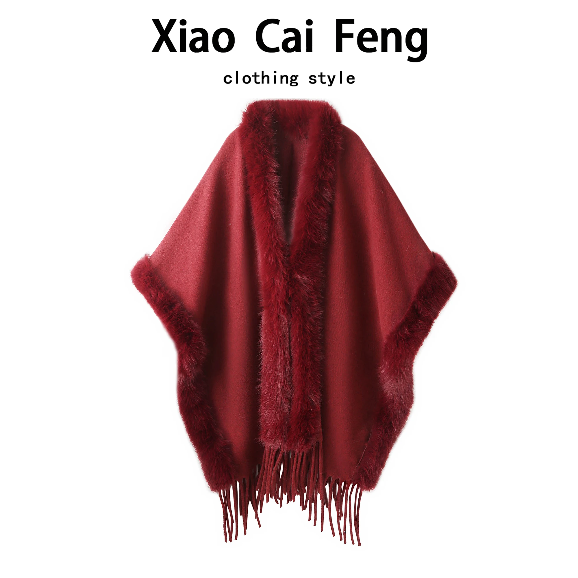 

Корейский стиль: Новинка! Теплый и элегантный пуховый палантин-накидка с бахромой для женщин. Осенне-зимняя коллекция. Красный.