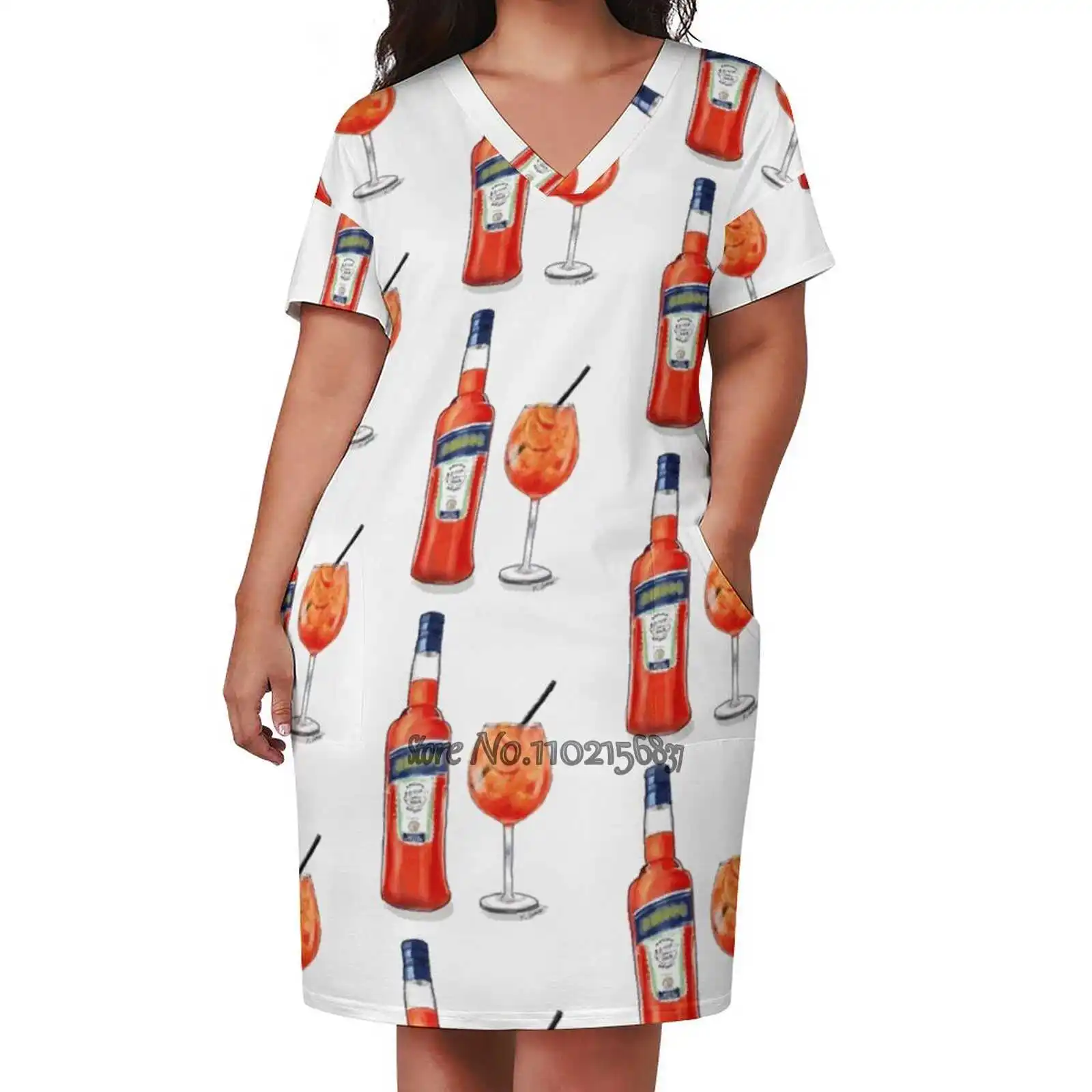 

Spritz Cheers! Elegant Fashion V-Neck A-Line Skirt Comfortable High Quality Women Clothing Dress Spritz Cocktail Cocktails