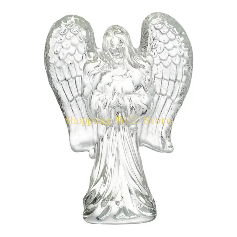 KX4B Colorful Crystal Angel Figurine Centerpieces Ornament For Home Church Decors