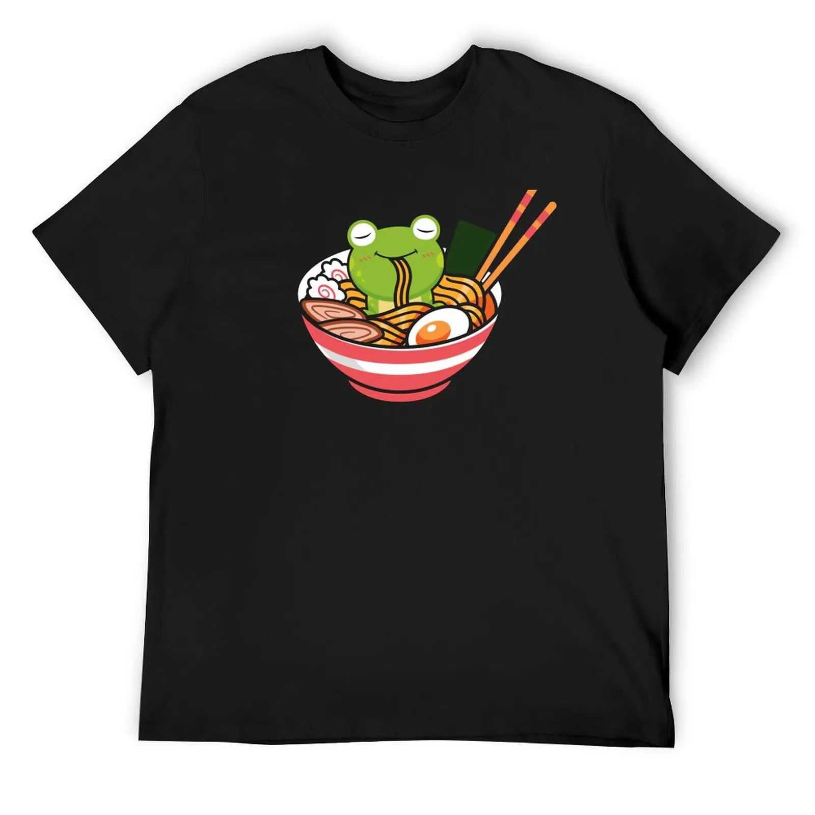 Cute Kawaii Frog Ramen T-Shirt sports fans baggy shirts quick drying shirts men