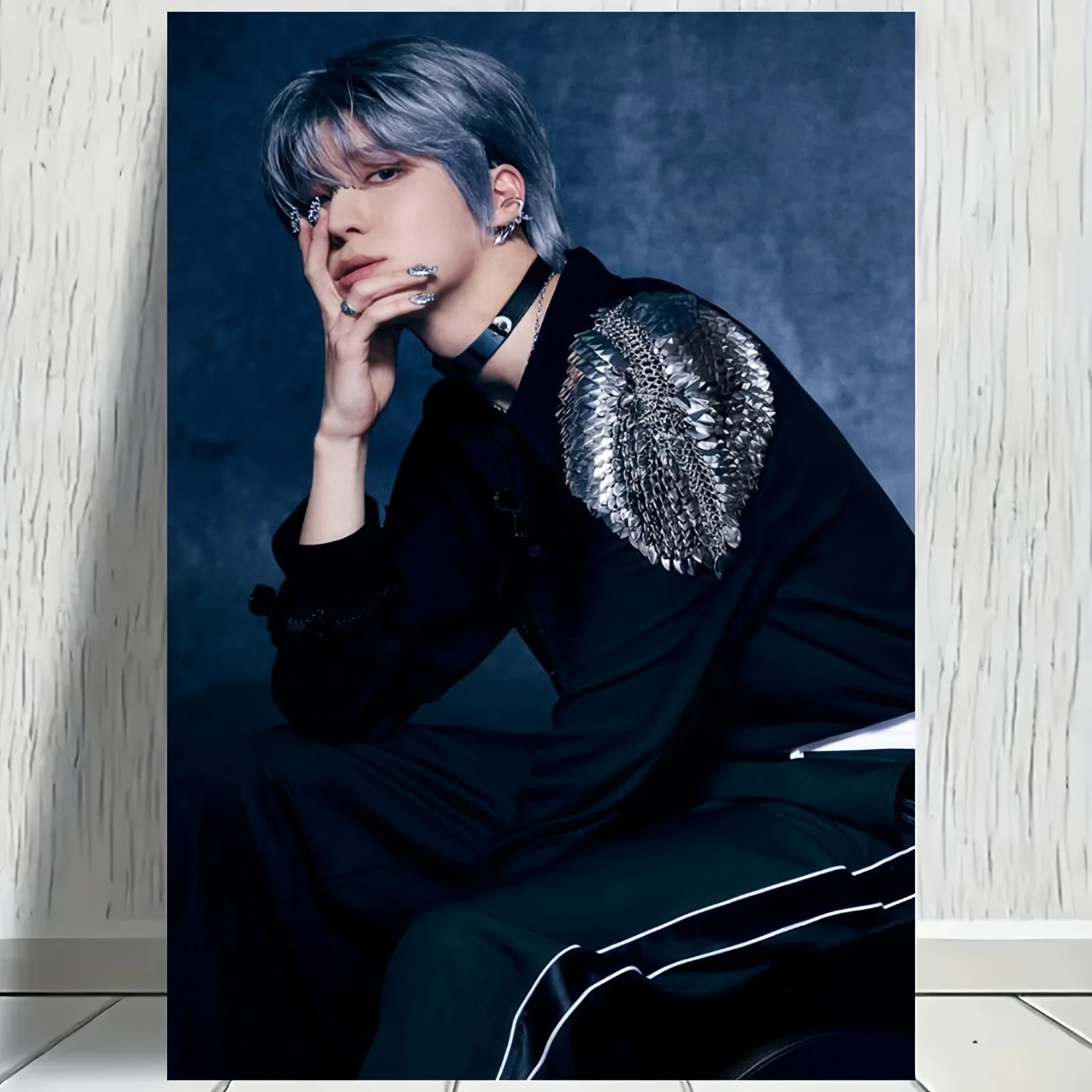 K-Pop Golden Hour Concept Canvas Poster 12x18 – Male Idol Silhouette Wall Art, Frameless Aesthetic Decor for Living Room