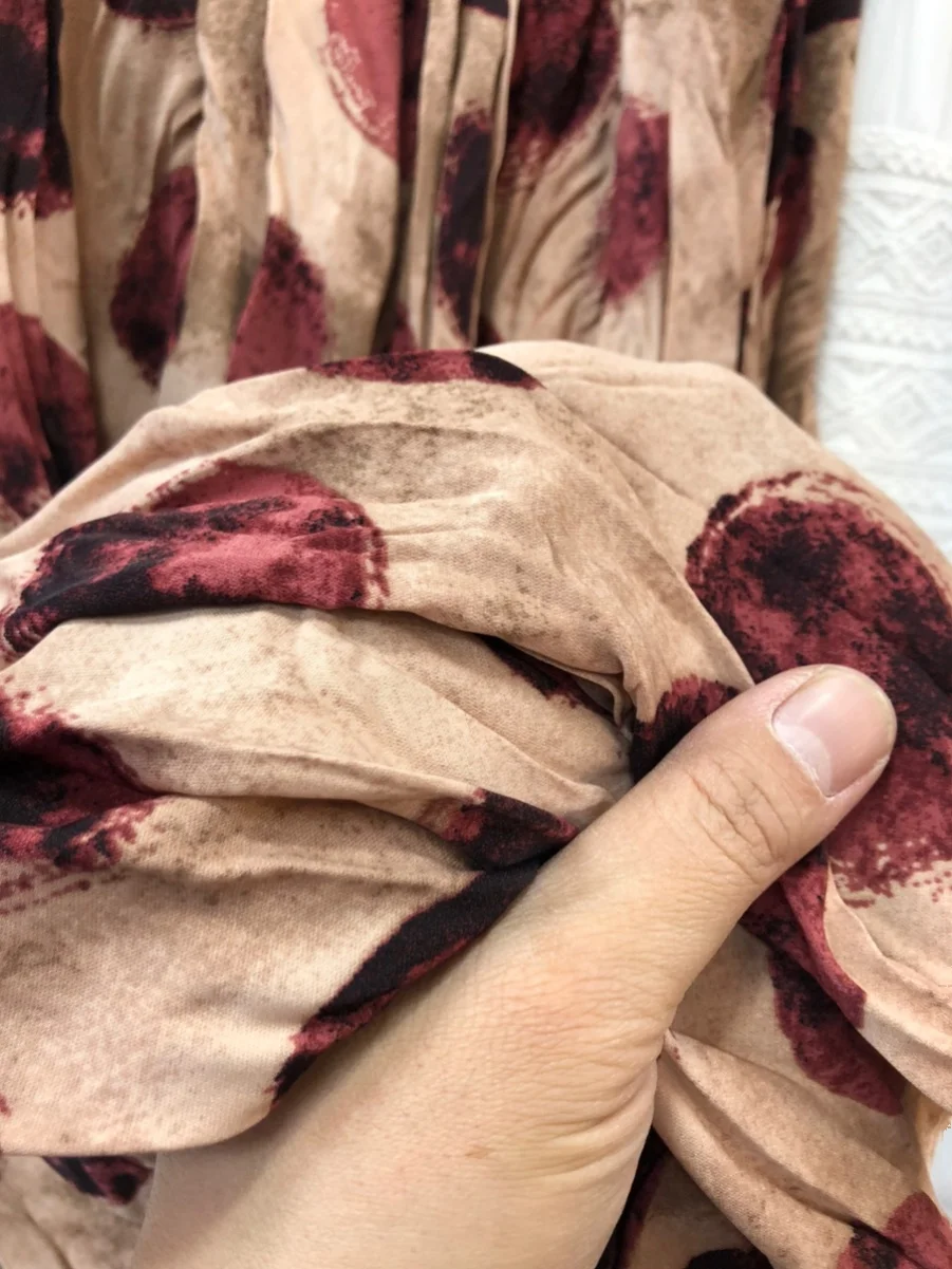 2025 Spring/Summer Flowy Maxi Skirt Elegant High Waist A-Line Skirt with Polka Dot Print Unique Retro-Inspired Women's Skirt