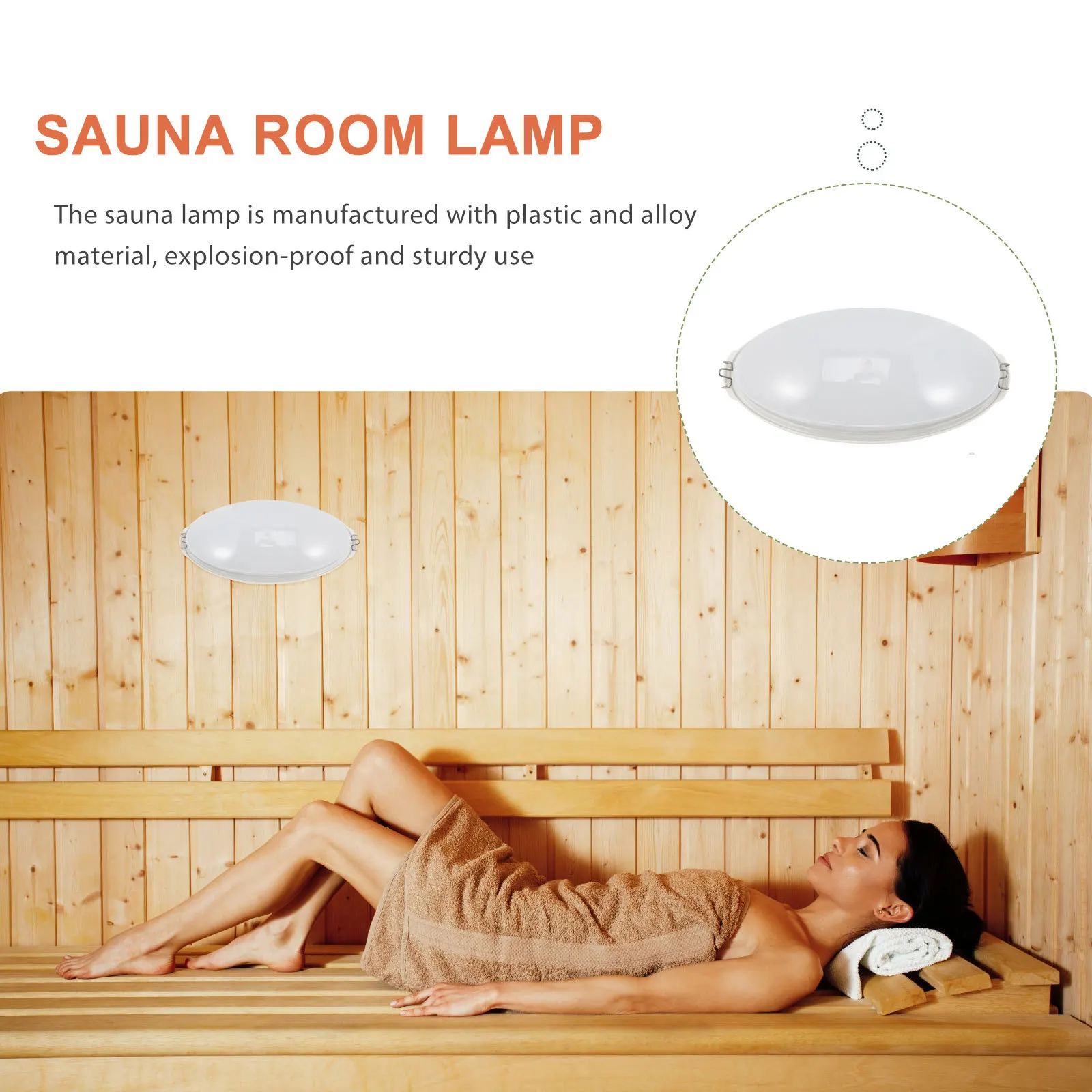 

Sauna Explosion-Proof Light Shade Plastic Alloy Waterproof Flush Mount Ceiling Lamp Cover Sauna Room Lighting Fixture Without
