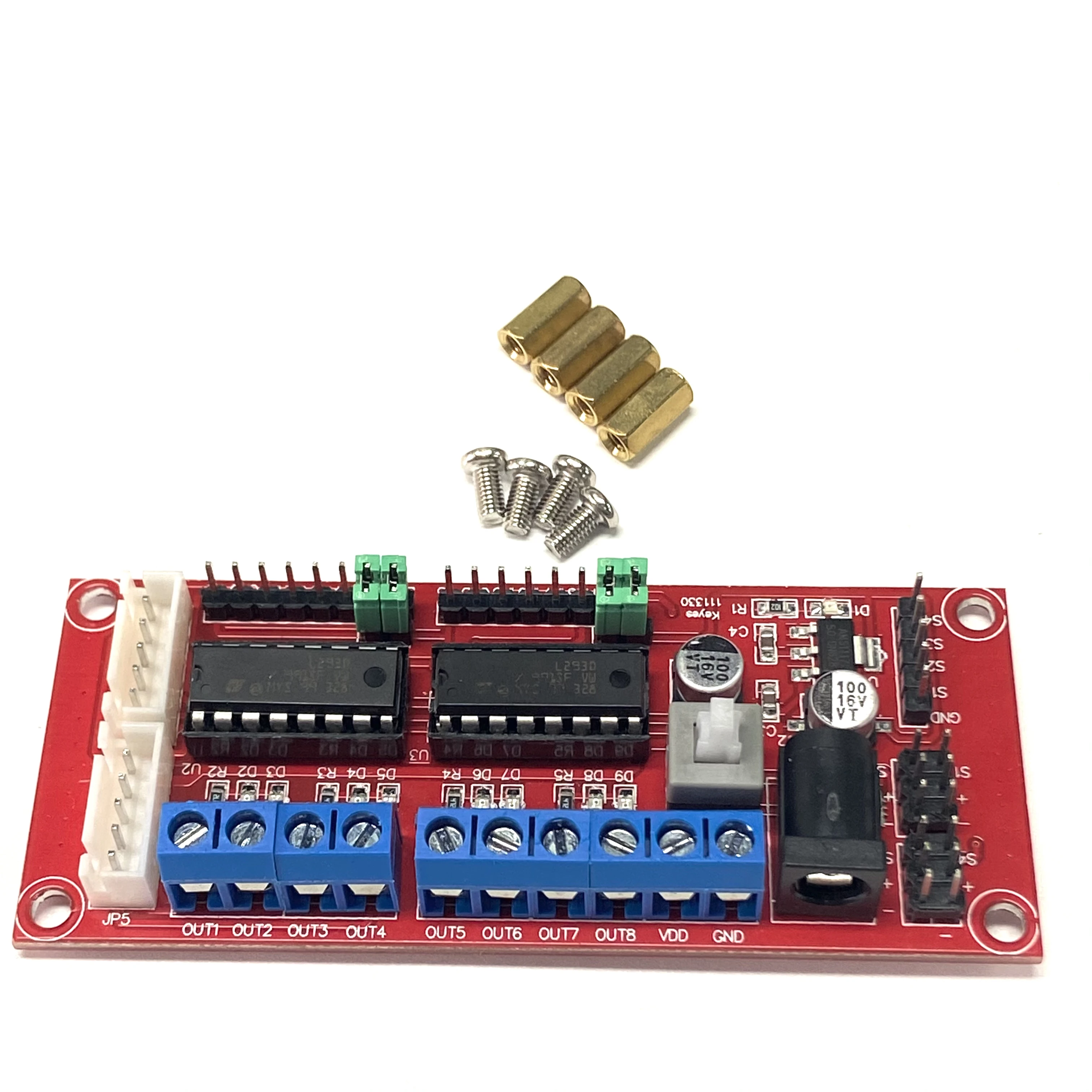 4WD Trolley L293D Dual H-Bridge 4-Way DC Motor Drive Board Intelligent Car Robot Control Drive Module