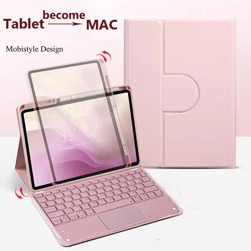 

For Smausng Galaxy Tab S11 2025 A11 Plus 11 S10 Lite FE S9 S7 S8 11inch Magnetic 360 Degree Rotation Keyboard Case with Pen Slot