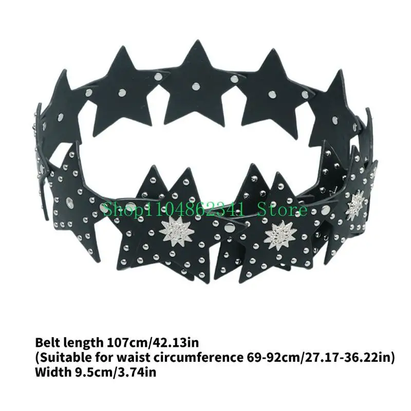 5ASD STAR REMET TAIUS BELT BUDSS Cool Studded Belt Stijlvolle Cowgirl Novelty Belt