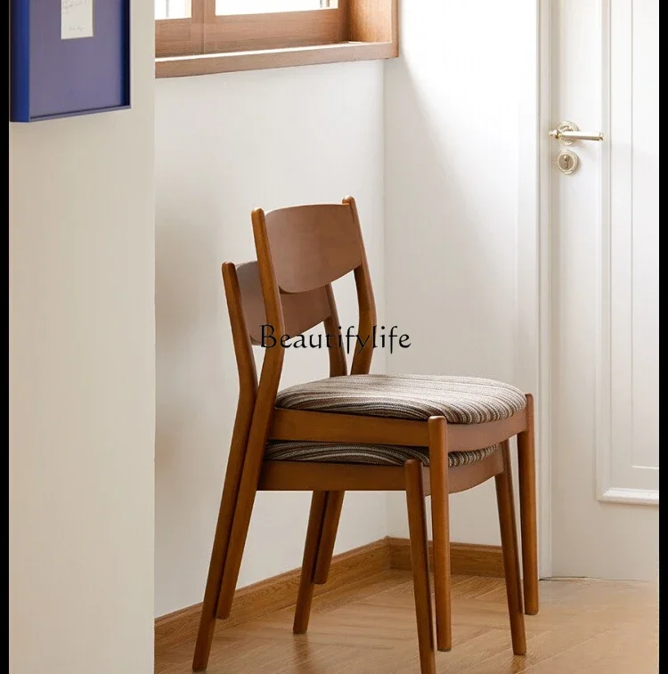 

yj19 Nordic Chair Vintage Style Stackable Backrest Chair Simple Home Use