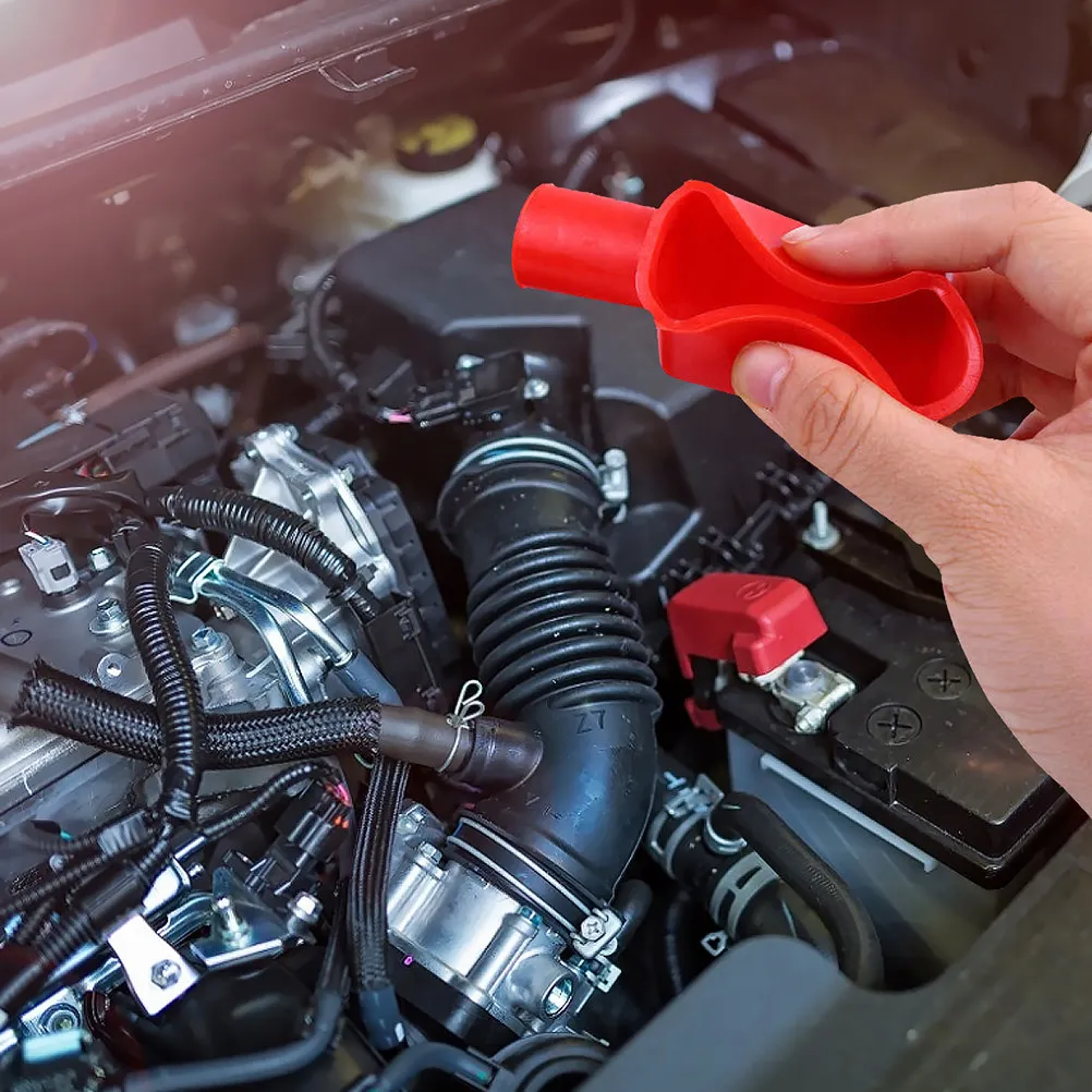 

4 пары защитных колпачков для клемм автомобильного аккумулятора, прочные резиновые накладки для грузовиков и внедорожников, устойчивые к коррозии, надежно фиксирующие клеммы