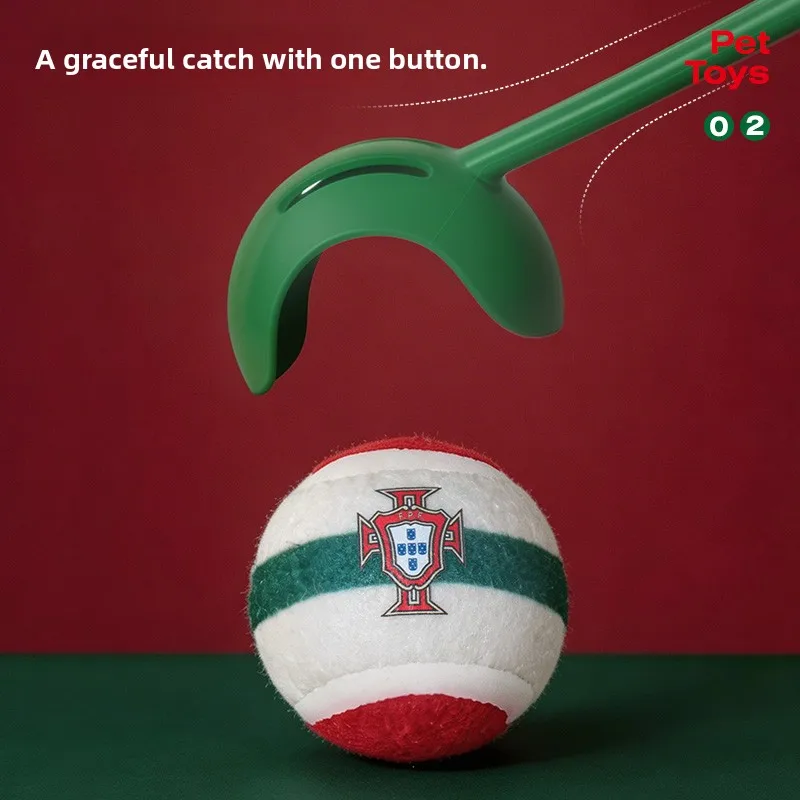 

Portugal Football Team Pet Tennis Ball Retractable Balls Stick Dog Toys Ball Launcher Puppy Interactive Play Training Toys