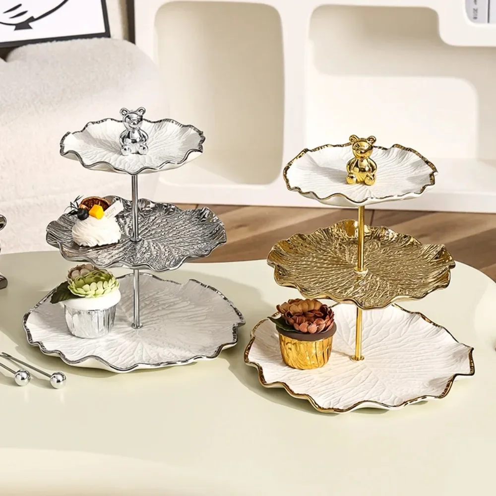 

Роскошный поднос с фруктами, стойка для десерта послеобеденного чая, поднос для конфет для гостиной, поднос для закусок, фруктовый поднос, керамическое блюдо в виде ракушек, Рождественский декор комнаты