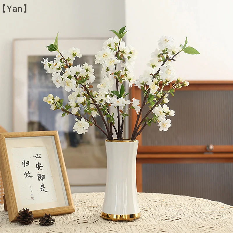 リアルタッチ人工桜の枝手作り柔軟なシミュレーション桜の枝 DIY 造花クリスマス装飾