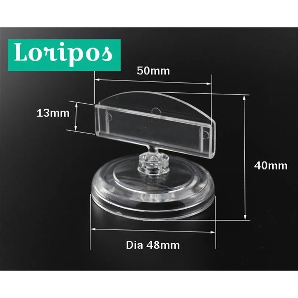 Clear Plastic Pc Rotatable Pop Table Sign Clip Paper Card Holder Stand Price Tag Display Desk Label Holder Clips