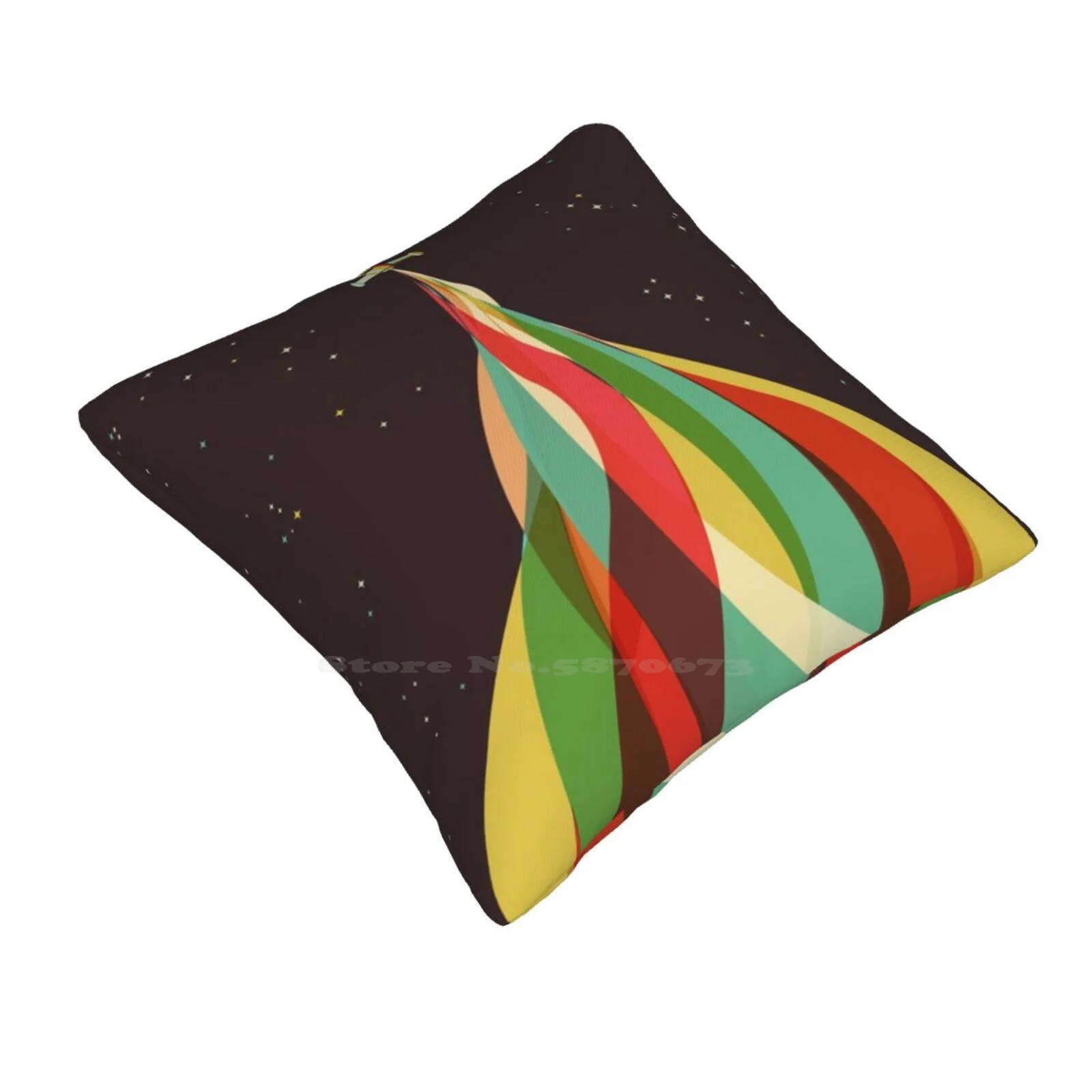 Kaleidoscope To The Stars Home Sofa Car Cushion Cover Pillowcase Colors Rocket Kaleidoscope Vintage Blastoff Takeoff Space