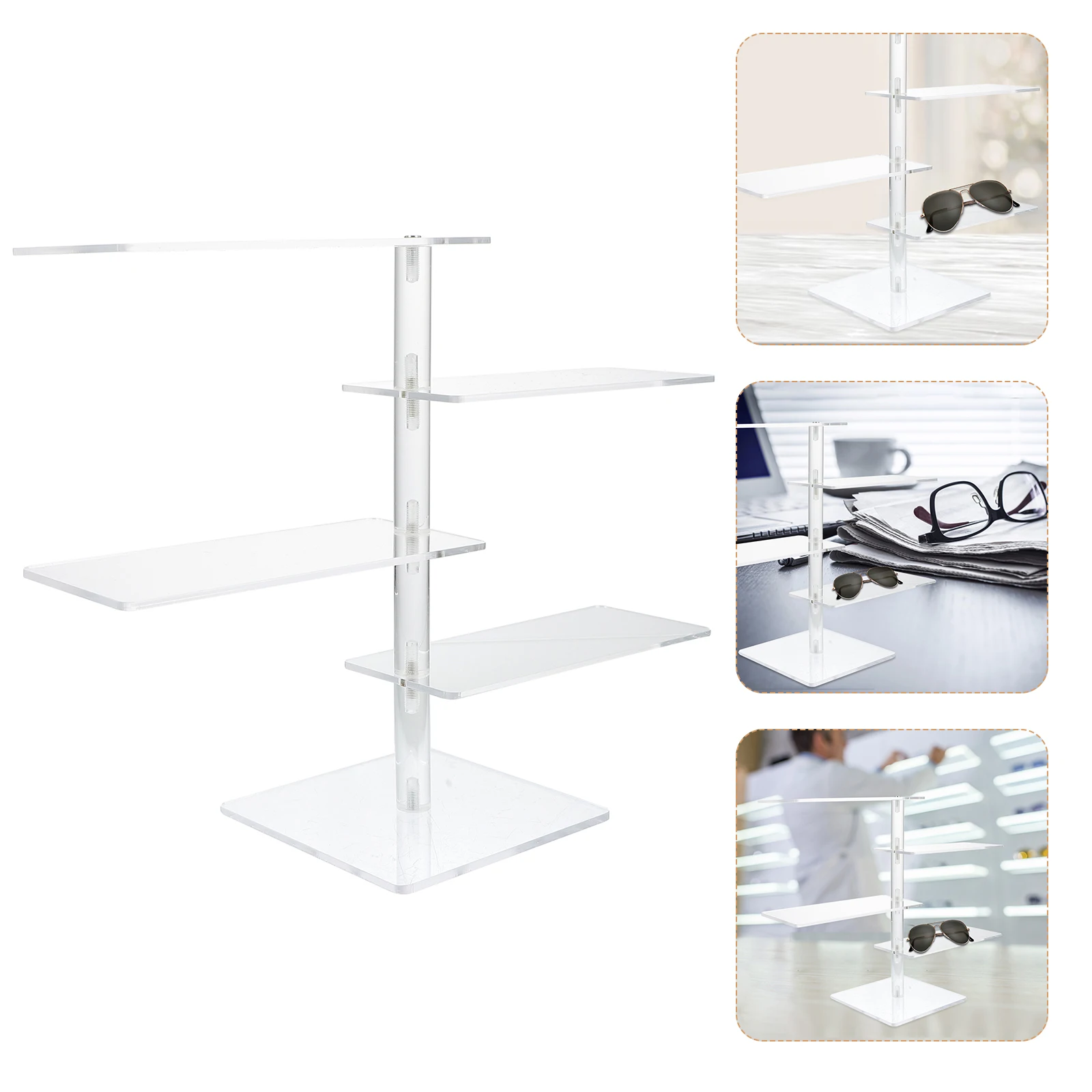 

1pc Eyeglasses Display Stand Acrylic Holder Rack Sunglasses Organizer Bracket High Quality Long Lasting Stable Placement