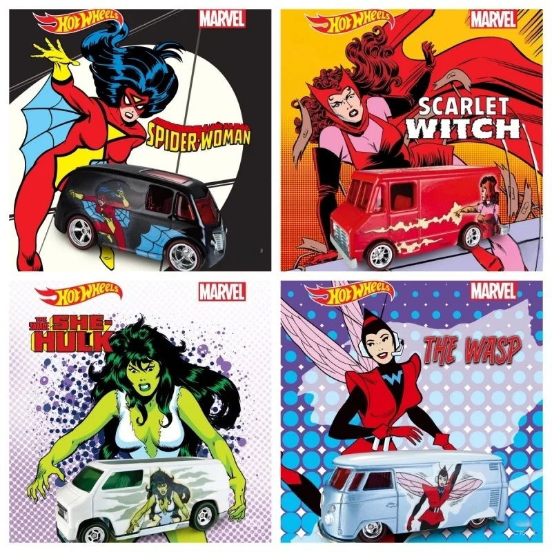 Stock-Hot Wheels Vintage Culture de divertissement Ant-Man Hulk édition féminine modèle de voiture en alliage petit jouet de véhicule T1 populaire
