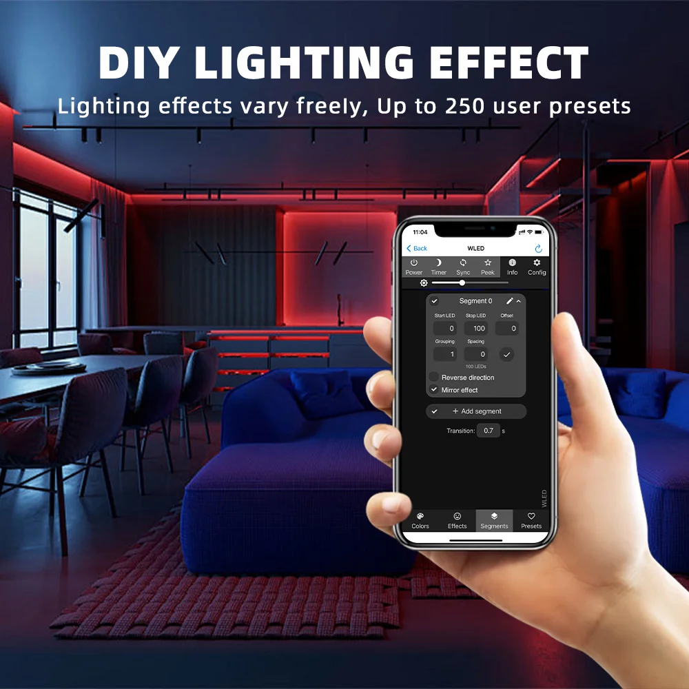 ESP8266 WLED LED Controller Smart Dimmer DC12V 800IC Segmented Color Funtion For DIY WS2811 WS2812B SK6812 SM16703P Strip Lights