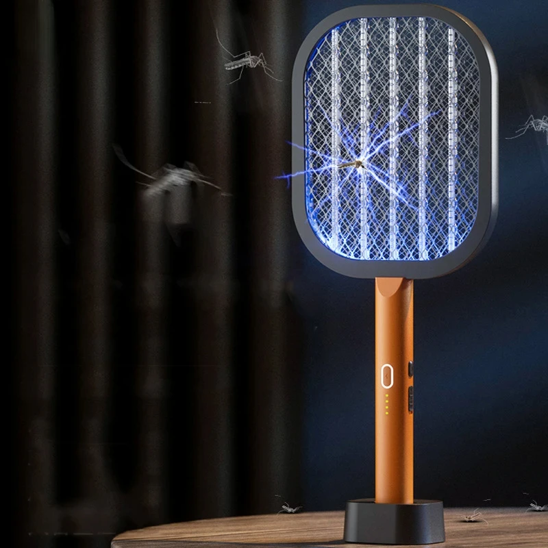 Electric Mosquito Swatter Mosquito Killing Lamp, Two In One, Rechargeable Dual Purpose USB Charging Cable and Base