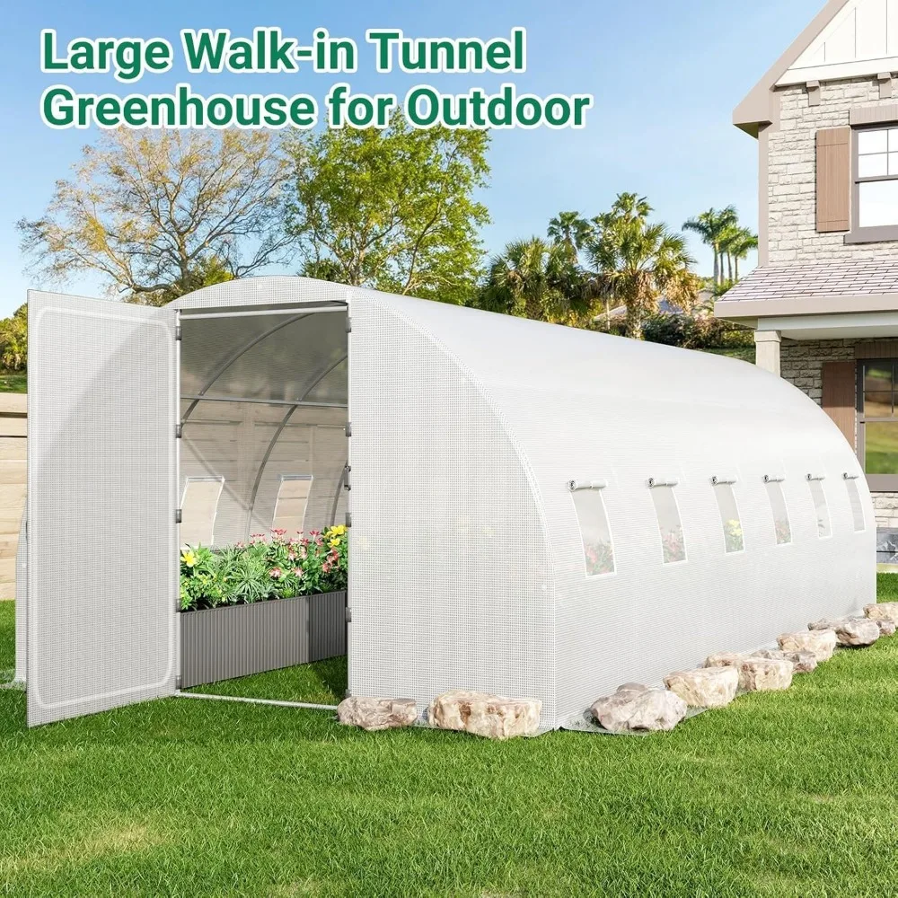 Outdoor Greenhouse, Heavy-duty Large Tunnel Greenhouse,walk-in Greenhouse, Outdoor Gardening,upgraded Swing Door Garden Supplies