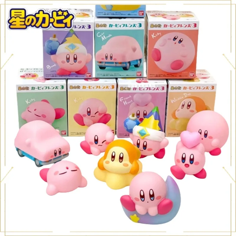 

Official Bandai Kirby Toy Lovely Star Kirby and Friends Box Model Hot Cute KirbyMini PVC Articulated Collectible Action Figure