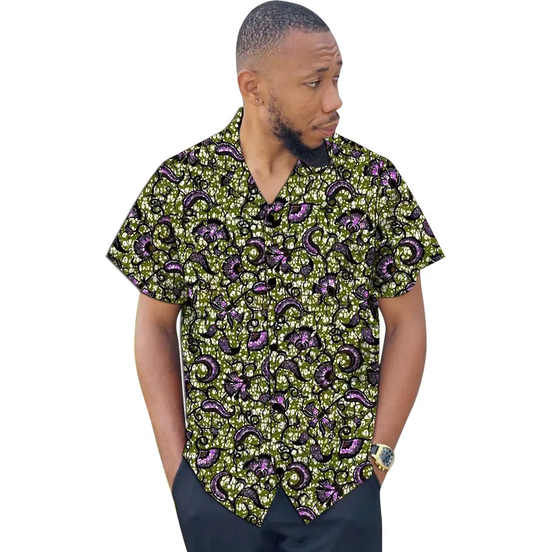 

Custom Size Summer Short Sleeve Cuban Territory Shirt Men's Tops Tailor Original Design Guaranteed Wax Tailor Made Party Wear