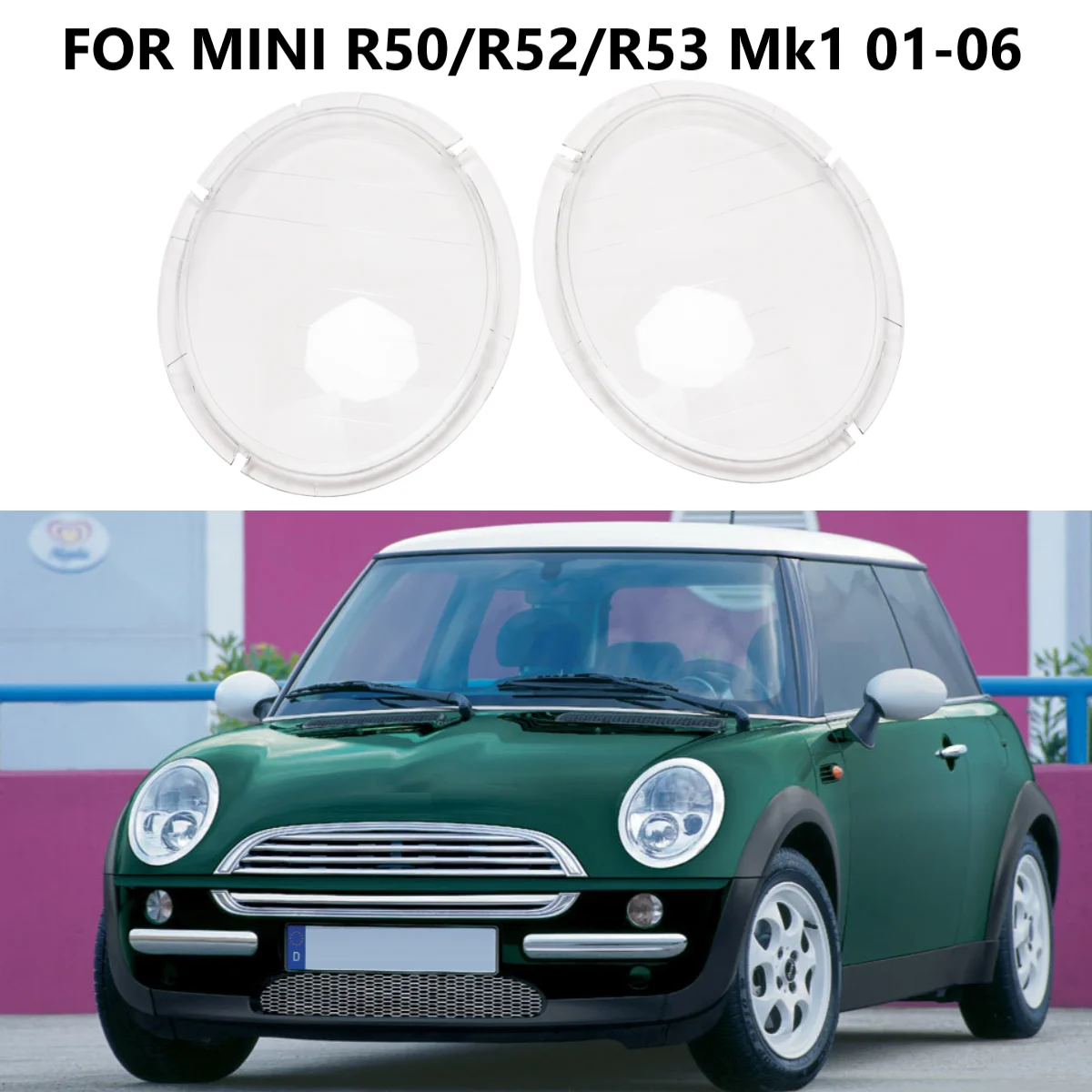 

Left Right Car Headlight Clear Lens Lampshade Shell Cover For BMW MINI R50 R52 R53 Mk1 Cooper 2001-2006 Halogen Headlamp Cover