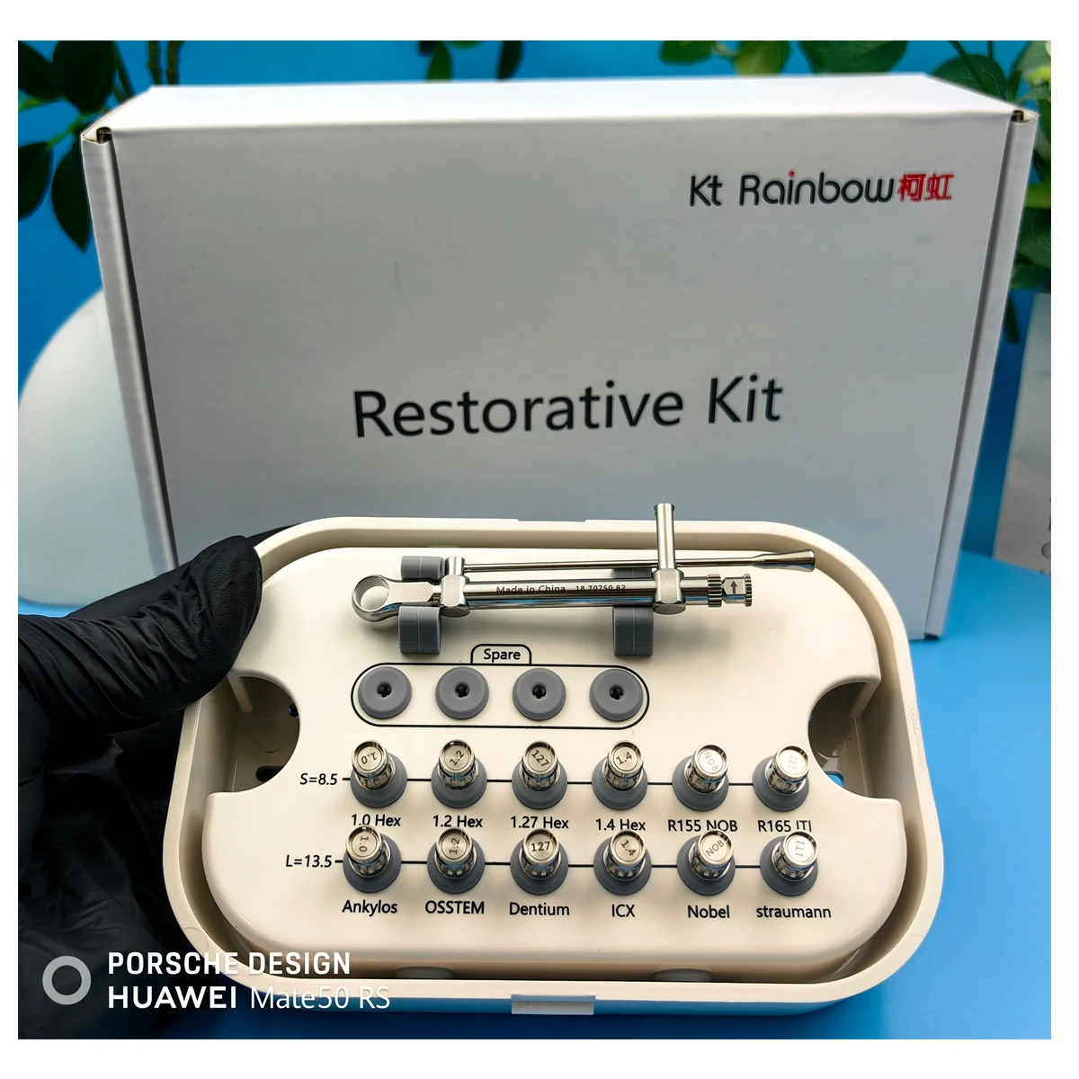 1 set Dental Implant Surgical Restorative Kit & Prosthetic Kit Kt Rainbow with High Quality Anchorage Materials for Dentistry