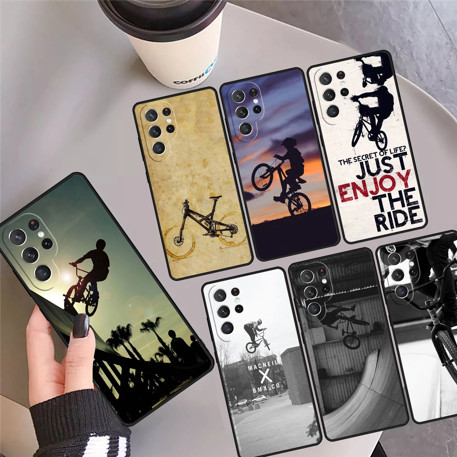 BMX Bike Extreme Sport Phone Case Cover For Samsung Galaxy S24 Ultra 23 S22 Plus S21 FE S20 S8 S9 S10 Note 10 Pro Note 20 Ultra