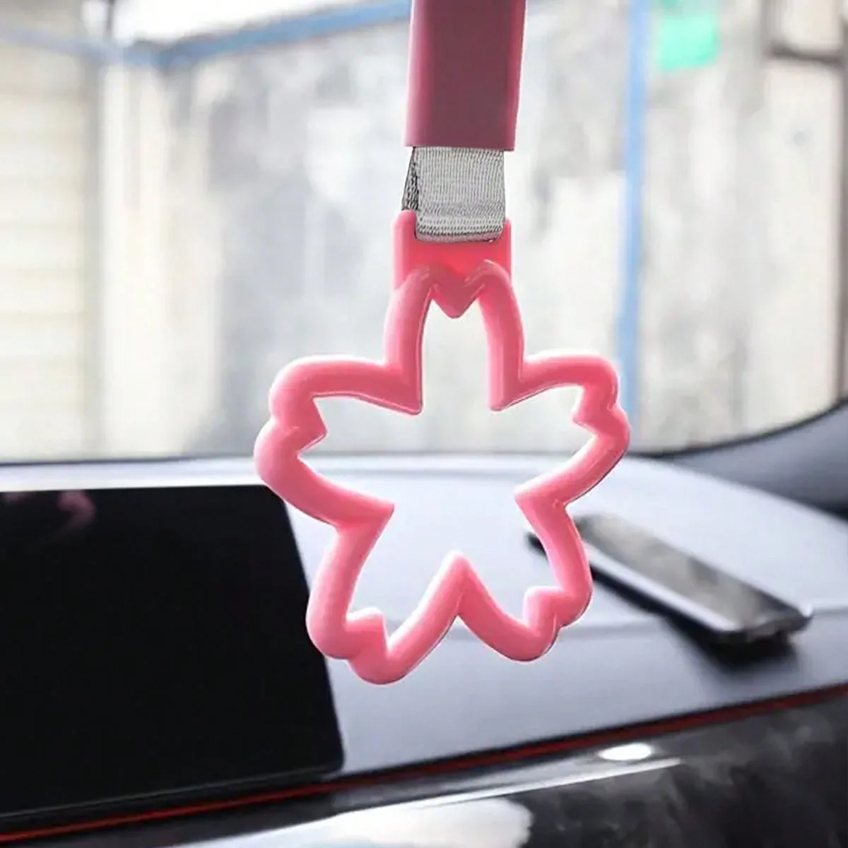 1 colourful cherry blossom car roof handle with warning trailer strap and rear bumper ring