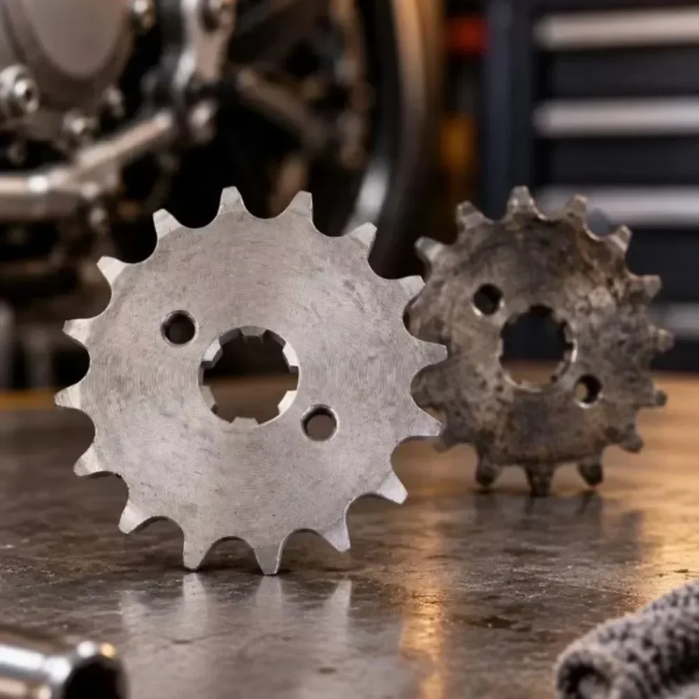 1Set Motorcycle 428 Chain Front Sprocket Gear 16/17 Teeth 17mm Replacement Part for Bike Off-road Dirt Bike Drivetrain Repair