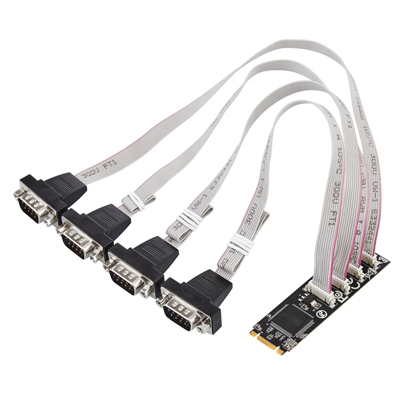 M.2 M+B Key To 4X RS232 Serial Adapter Card M.2 Expansion Card 4 Port Serial RS232 M.2 Controller Card For Desktop PC Durable