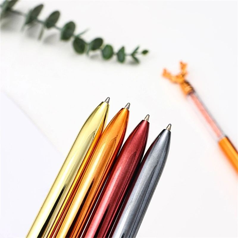 6Pcs Antler Ballpoint Pen Twist Action Novelty Writing Pen Christmas Stocking Fillers for Student Reward Christmas Gift