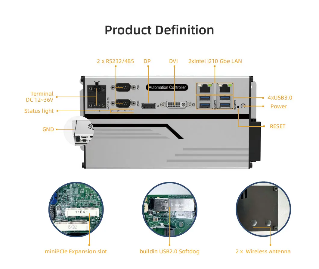 Codesys gebaseerde doos PC Edge Box Industriële computer EtherCAT met menselijke machine-interfaces en industriële pc-accessoires