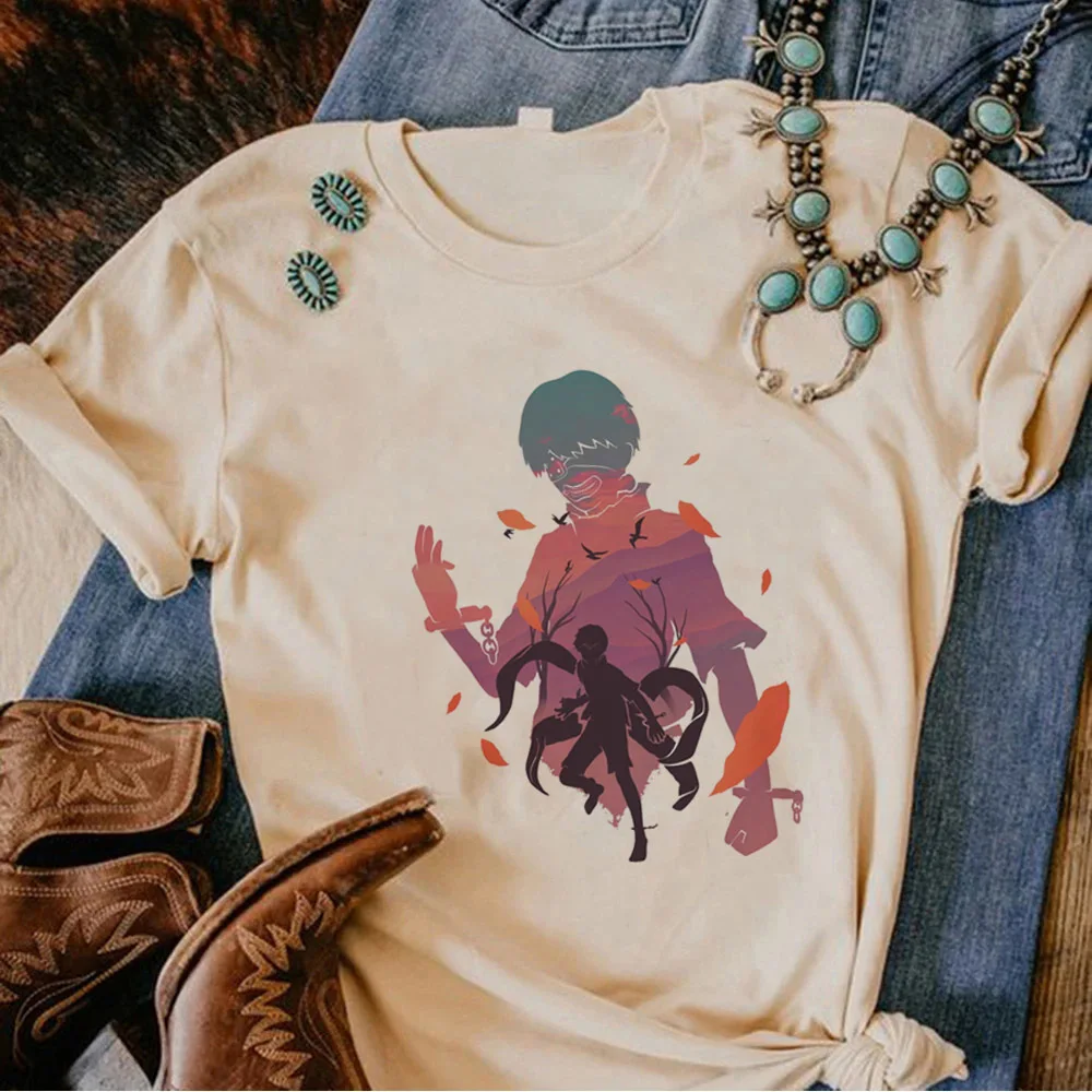 Tokyo Ghoul t-shirt teen goth meme vintage Psychedelic manga tshirt gyaru korean fashion 80s alternative  funny